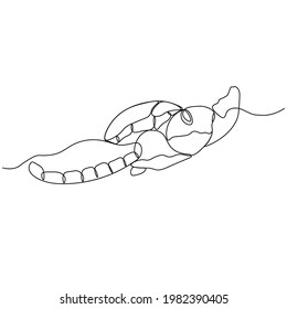 Eine einzige Linie Zeichnung der großen Schildkröte für die Logo-Identität der Schifffahrtsgesellschaft. Adorable Kreatur Reptilien-Maskottkonzept für Naturschutzstiftung. Design-Vektorgrafik für kontinuierliche Zeilenzeichnung.