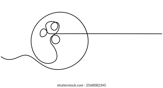 One single line drawing of bowling ball hit bowling pins to falling apart at alley lane graphic vector illustration. Leisure activity and game sport concept. Bowling game continuous one line drawing.