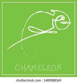 One single line drawing of  Chameleon Continuous line draw design illustration