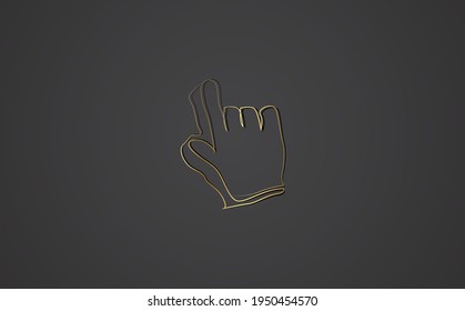 One single line drawing of Click icon. Mouse sign