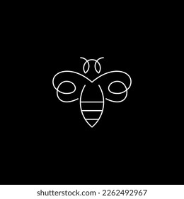 One single line drawing of cute bee for company logo identity. Honeybee farm icon concept from wasp animal shape. Modern continuous line draw graphic design vector illustration
