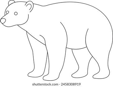 Una sola línea de dibujo de oso pardo lindo para la identidad del logotipo de la empresa. Concepto del icono de la corporación del negocio de la forma animal salvaje del mamífero