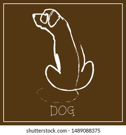 One single line drawing of Dog  Continuous line draw design illustration