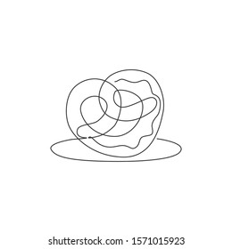One single line drawing of fresh delicious pretzel logo vector illustration. Germany snack food cafe menu and restaurant badge concept. Modern continuous line draw design traditional cookies logotype