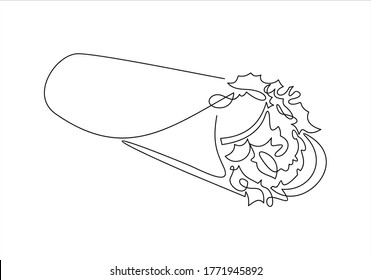 One single line drawing of fresh hot spicy online Mexican burritos shop logo vector illustration. 