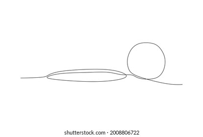 One single line drawing of Golf ball on meadow. golf ball on lip of cup - graphic vector illustration. Healthy sport concept. Modern continuous line draw design for golf tournament poster