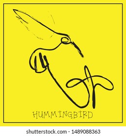 One single line drawing of  Hummingbird Continuous line draw design illustration