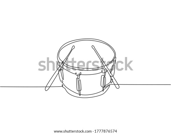 小太鼓一列の太鼓棒 打楽器のコンセプト ダイナミック連続線描画デザイングラフィックベクターイラスト のベクター画像素材 ロイヤリティフリー