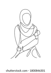 One single line drawing of minimalist beauty.  Abstract body of a woman portrait vector illustration. Print for fashion, t-shirt, logo, salon logo concept. Modern continuous line draw graphic design