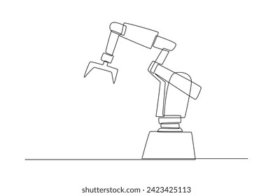 Un dibujo de una sola línea de equipamiento moderno de fábrica, vehículo comercial, concepto minimalista de tecnología de fábrica. Diseño gráfico de trazo continuo moderno, línea simple