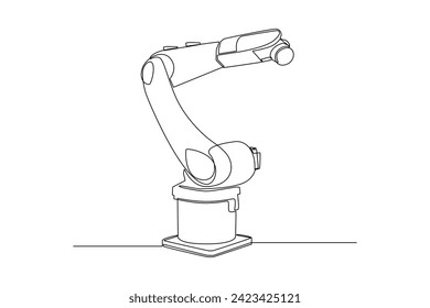 One single line drawing of Modern factory equipment, commercial vehicle, factory technology minimalist concept. Modern continuous line draw graphic design, Simple line