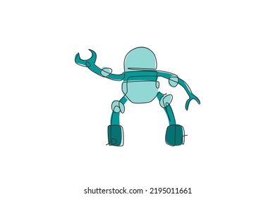 Eine einzelne Zeichnung des intelligenten Roboters, künstliche Intelligenz Produkt Vektorgrafik. Futuristisches Technologieinnovationskonzept. Modernes, kontinuierliches Zeichendesign