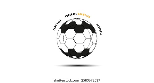 One single line drawing Soccer ball on white background. concept continuous line draw design vector illustration.