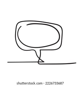 Una sola línea de dibujo de la burbuja de mensajes de voz