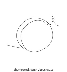 One single line drawing whole and sliced healthy organic fresh melon logo Modern continuous line draw design vector graphic illustration