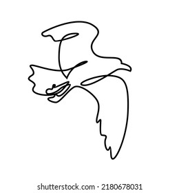 One single line drawing of wild seagull for company business logo identity. Cute bird mascot concept for conservation national park symbol. Continuous line draw design graphic illustration vector