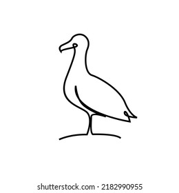 One single line drawing of wild seagull for company business logo identity. Cute bird mascot concept for conservation national park symbol. Continuous line draw design graphic illustration vector