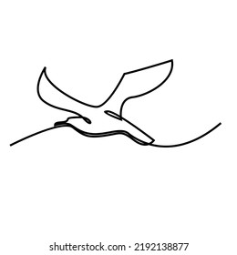 One Single Line Drawing Wild Seagull Stock Vector (Royalty Free ...