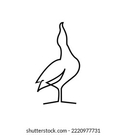 One single line drawing of wild seagull for company business logo identity. Cute bird mascot concept for conservation national park symbol. Continuous line draw design graphic illustration vector