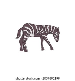One single line drawing of zebra for zoo safari national park logo identity. Typical horse from Africa with stripes concept for kids playground mascot. Continuous line draw vector design illustration
