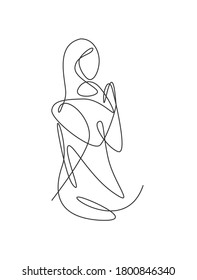 Un dibujo minimalista de una sola línea de la belleza retrato abstracto del cuerpo de una mujer, ilustración vectorial. Impresión para la moda, camiseta, logotipo, concepto de logotipo de salón. Diseño gráfico de dibujo continuo moderno