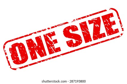 One size red stamp text on white