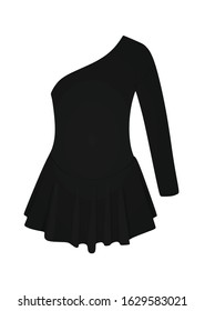 One sleeve black dress. vector illustration