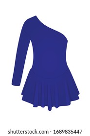One sleeve blue dress. vector illustration