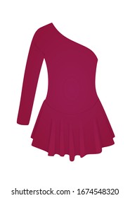 One sleeve rose dress. vector illustration