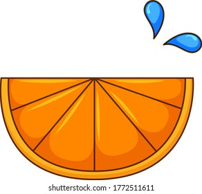 Eine Scheibe Orange auf weißem Hintergrund - Vektorgrafik