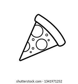 One slice pizza outline icon. Clipart image isolated on white background