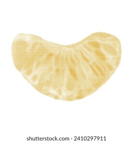 one slice of tangerine isolated on white background