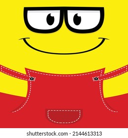 One smiling face cartoon inviting poster