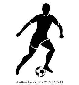 one soccer player silhouette illustration