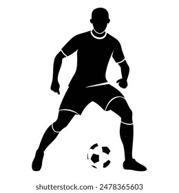 one soccer player silhouette illustration