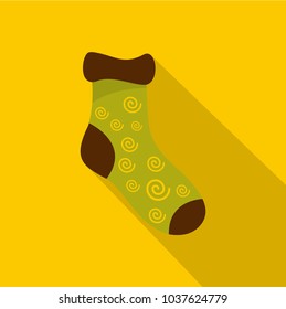 One sock icon. Flat illustration of one sock vector icon for web