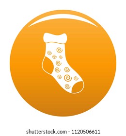 One sock icon. Simple illustration of one sock vector icon for any design orange