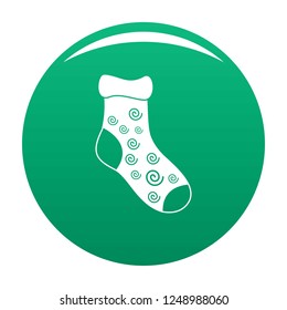 One sock icon. Simple illustration of one sock vector icon for any design green