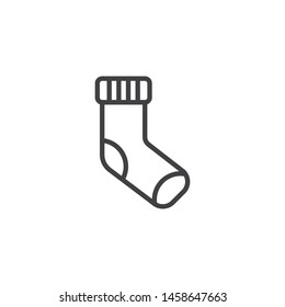 One sock line icon. linear style sign for mobile concept and web design. Sock outline vector icon. Symbol, logo illustration. Vector graphics