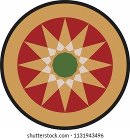 One of the Solomon sign logo wtih black border green center