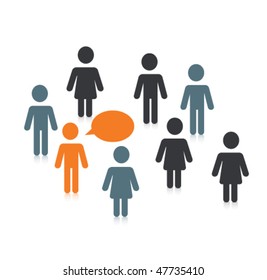 one speaking to others
