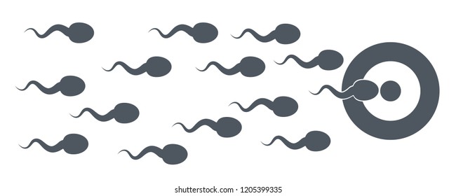 One sperm is human semen. In the white back