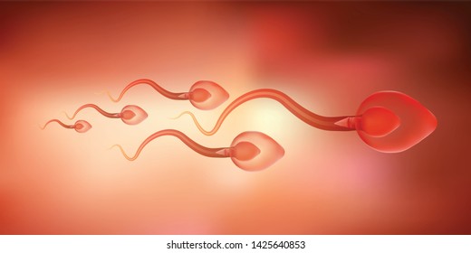 One sperm is human semen. In the white back