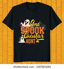 one spook tacular aunt hello ween t-shirt design svg