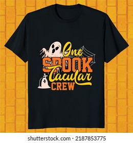 one spook tacular crew hello ween t-shirt design svg
