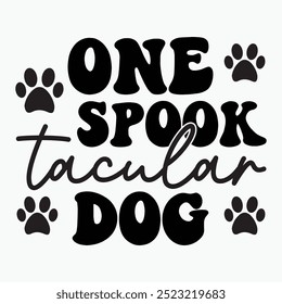 One spook tacular perro retro camiseta diseño Vector sublimación