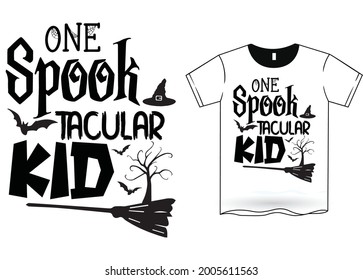 One Spook Tcular Kid Halloween T-Shirt Design