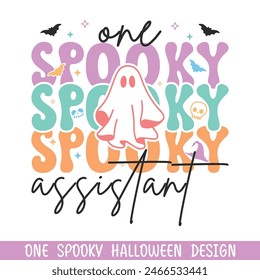 One spooky assistant Halloween boo, happy Halloween spooky boo designs