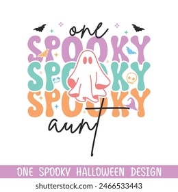 One spooky aunt Halloween boo, happy Halloween spooky boo designs