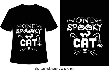 One Spooky Cat tshirt design, typography, vector, print ready, Halloween, horror